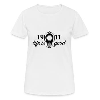 1911 museau la vie est bonne - T-shirt respirant Femme - blanc - Devant - AI Model Female 172 dark (172cm)