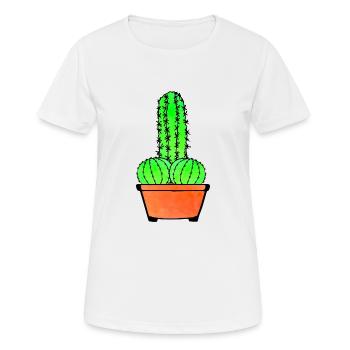 Cactus provocateur et Aloe - T-shirt respirant Femme - blanc - Devant - AI Model Female 172 dark (172cm)