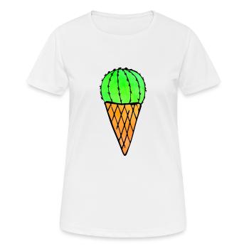Cactus Ice Cream - Frauen T-Shirt atmungsaktiv - Weiß - Vorne - AI Model Female 172 dark (172cm)