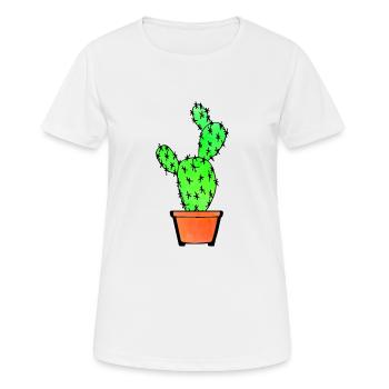 Watercolor Cactus - Frauen T-Shirt atmungsaktiv - Weiß - Vorne - AI Model Female 172 dark (172cm)