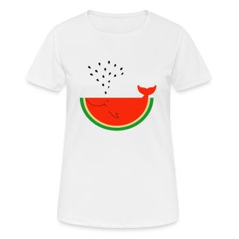 Watermelon Whale - Frauen T-Shirt atmungsaktiv - Weiß - Vorne - AI Model Female 172 dark (172cm)