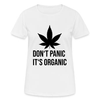 Don't Panic It's organic Hanfblatt - Frauen T-Shirt atmungsaktiv - Weiß - Vorne - AI Model Female 172 dark (172cm)