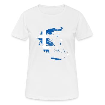Grèce Grèce Drapeau grec Drapeau Country Shirt - T-shirt respirant Femme - blanc - Devant - AI Model Female 172 dark (172cm)