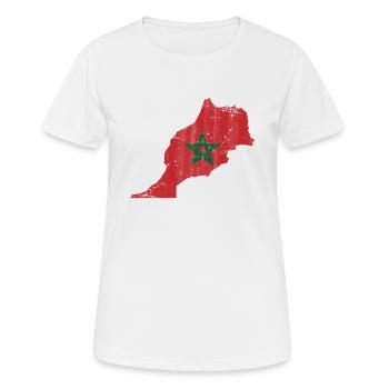Morocco Flag Moroccan Vintage Map - Women's Breathable T-Shirt - white - Front - AI Model Female 172 dark (172cm)