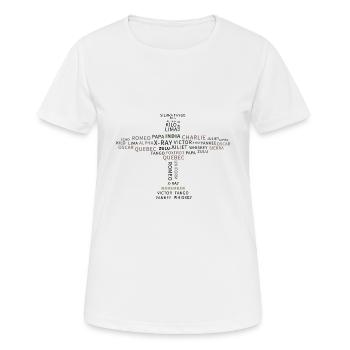 NATO alphabet, airplane. Great gift idea. - Women's Breathable T-Shirt - white - Front - AI Model Female 172 dark (172cm)