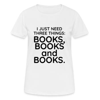 Books, books and books - Frauen T-Shirt atmungsaktiv - Weiß - Vorne - AI Model Female 172 dark (172cm)