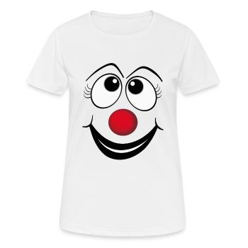 Gesicht Clown - Frauen T-Shirt atmungsaktiv - Weiß - Vorne - AI Model Female 172 dark (172cm)