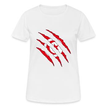 Tunisie De football Fan shirt de la Coupe du Monde cadeau - T-shirt respirant Femme - blanc - Devant - AI Model Female 172 dark (172cm)