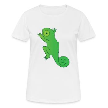 Reptil - Chamäleon - Chamäleons - Geschenk - Frauen T-Shirt atmungsaktiv - Weiß - Vorne - AI Model Female 172 dark (172cm)