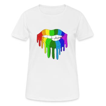 LGBTQ Gay lesbian rainbow homosexual schwul trans - Frauen T-Shirt atmungsaktiv - Weiß - Vorne - AI Model Female 172 dark (172cm)