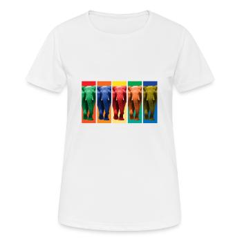 Elefanten - Pop Art - Frauen T-Shirt atmungsaktiv - Weiß - Vorne - AI Model Female 172 dark (172cm)