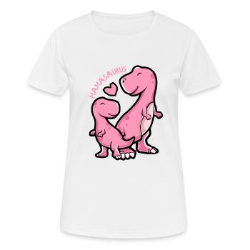 Mamasaurus - Funny Dinosaur Graphic - Women's Breathable T-Shirt - white - Front - AI Model Female 172 dark (172cm)