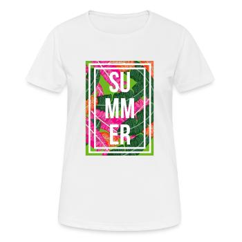 Palmes d’été - T-shirt respirant Femme - blanc - Devant - AI Model Female 172 dark (172cm)