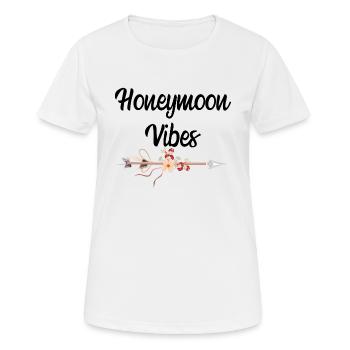 Honeymoon vibes Flitterwochen Hochzeitsgeschenk - Frauen T-Shirt atmungsaktiv - Weiß - Vorne - AI Model Female 172 dark (172cm)