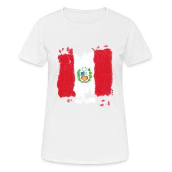 Peru Flagge - Frauen T-Shirt atmungsaktiv - Weiß - Vorne - AI Model Female 172 dark (172cm)