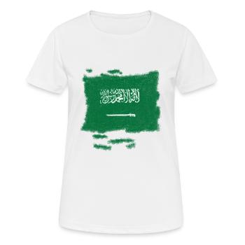 Saudi-Arabien Flagge - Frauen T-Shirt atmungsaktiv - Weiß - Vorne - AI Model Female 172 dark (172cm)