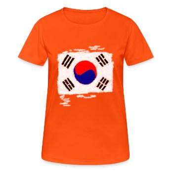 Drapeau de la Corée du Sud - T-shirt respirant Femme - orange néon - Devant - AI Model Female 172 dark (172cm)