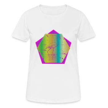 Flamingo Fünfeck - Frauen T-Shirt atmungsaktiv - Weiß - Vorne - AI Model Female 172 dark (172cm)
