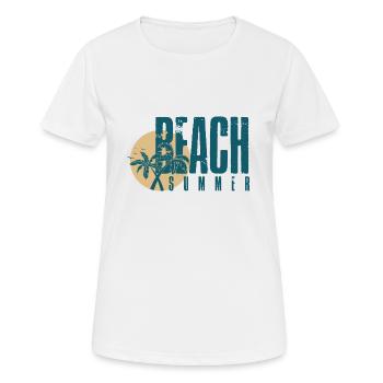Tee-shirt d'été de plage - T-shirt respirant Femme - blanc - Devant - AI Model Female 172 dark (172cm)