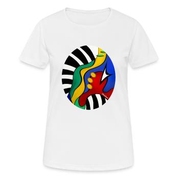 Art abstrait - T-shirt respirant Femme - blanc - Devant - AI Model Female 172 dark (172cm)
