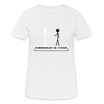 Être différent est bon - T-shirt respirant Femme - blanc - Devant - AI Model Female 172 dark (172cm)