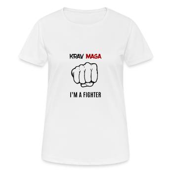 Krav Maga Kämpfer - Frauen T-Shirt atmungsaktiv - Weiß - Vorne - AI Model Female 172 dark (172cm)