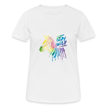 Zebra Boom! - Frauen T-Shirt atmungsaktiv - Weiß - Vorne - AI Model Female 172 dark (172cm)