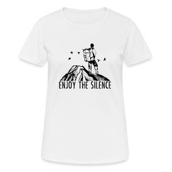 Enjoy The Silence - Randonnée en plein air Nature Mountains - T-shirt respirant Femme - blanc - Devant - AI Model Female 172 dark (172cm)