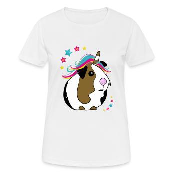 Cochon d'Inde Licorne - T-shirt respirant Femme - blanc - Devant - AI Model Female 172 dark (172cm)