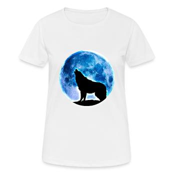 Loup pleine lune - T-shirt respirant Femme - blanc - Devant - AI Model Female 172 dark (172cm)