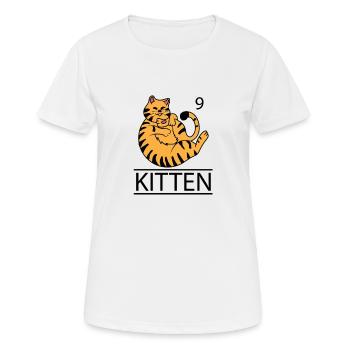 Schmusende Mietze - Katzendesign Geschenkidee - Frauen T-Shirt atmungsaktiv - Weiß - Vorne - AI Model Female 172 dark (172cm)
