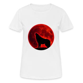 Wolf full moon - Women's Breathable T-Shirt - white - Front - AI Model Female 172 dark (172cm)