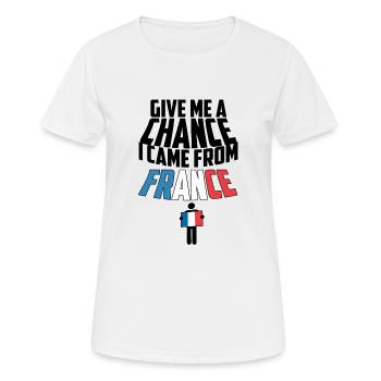 France - France - T-shirt respirant Femme - blanc - Devant - AI Model Female 172 dark (172cm)