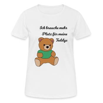 Ours en peluche - T-shirt respirant Femme - blanc - Devant - AI Model Female 172 dark (172cm)