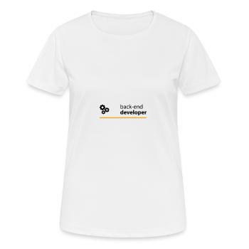 Back-end developer - T-shirt respirant Femme - blanc - Devant - AI Model Female 172 dark (172cm)
