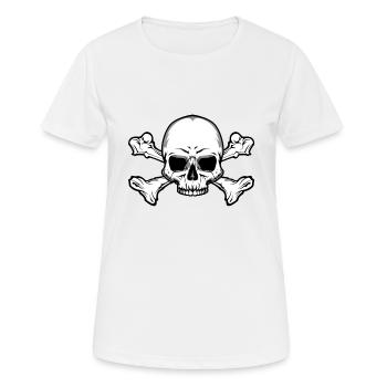 Skull with bones - Women's Breathable T-Shirt - white - Front - AI Model Female 172 dark (172cm)