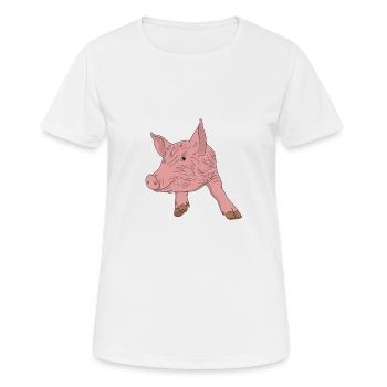 porc - T-shirt respirant Femme - blanc - Devant - AI Model Female 172 dark (172cm)
