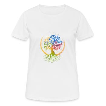 Lebensbaum - Frauen T-Shirt atmungsaktiv - Weiß - Vorne - AI Model Female 172 dark (172cm)