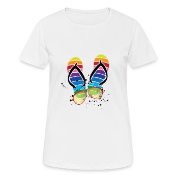 Summer Vibes Flip Flops Lunettes - T-shirt respirant Femme - blanc - Devant - AI Model Female 172 dark (172cm)