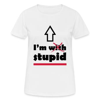 I'm with stupid - Women's Breathable T-Shirt - white - Front - AI Model Female 172 dark (172cm)