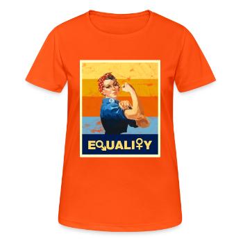 Feminisme féminité émancipation rétro vintage - T-shirt respirant Femme - orange néon - Devant - AI Model Female 172 dark (172cm)