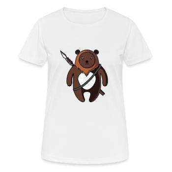 süßer Bär mit Speer - Frauen T-Shirt atmungsaktiv - Weiß - Vorne - AI Model Female 172 dark (172cm)