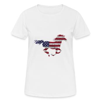 American horse - Women's Breathable T-Shirt - white - Front - AI Model Female 172 dark (172cm)