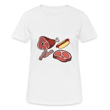 Fleisch - Frauen T-Shirt atmungsaktiv - Weiß - Vorne - AI Model Female 172 dark (172cm)
