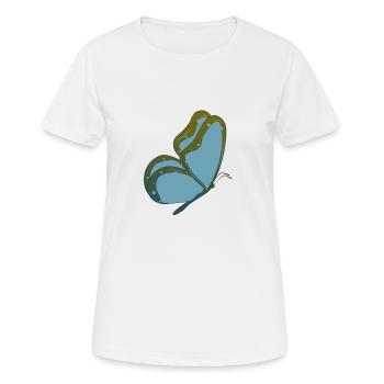 Schmetterling blauer Falter - Frauen T-Shirt atmungsaktiv - Weiß - Vorne - AI Model Female 172 dark (172cm)
