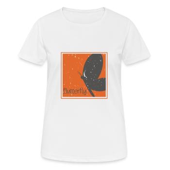 Papillon papillon - T-shirt respirant Femme - blanc - Devant - AI Model Female 172 dark (172cm)