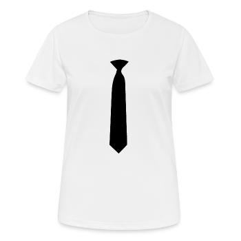 Cravate - T-shirt respirant Femme - blanc - Devant - AI Model Female 172 dark (172cm)