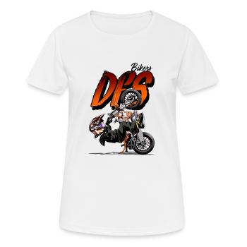 Bike Stunt dfs - Stuntman - Frauen T-Shirt atmungsaktiv - Weiß - Vorne - AI Model Female 172 dark (172cm)