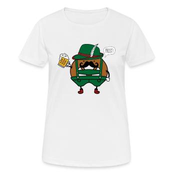 Pomme de terre en costume Prost - T-shirt respirant Femme - blanc - Devant - AI Model Female 172 dark (172cm)