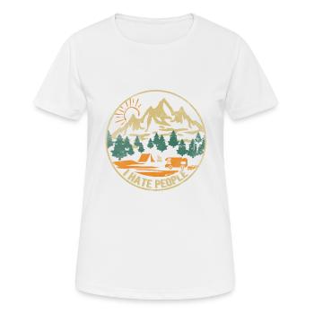 I Hate People - Ich hasse Menschen Geschenk Natur - Frauen T-Shirt atmungsaktiv - Weiß - Vorne - AI Model Female 172 dark (172cm)